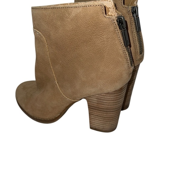 Lucky Brand Women's Boots Size 7M Tan Leather Upper Back Zip Block Heel - Picture 3 of 10
